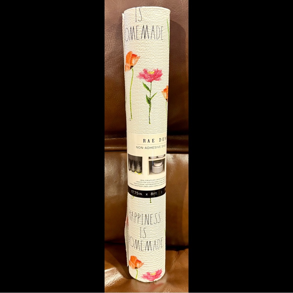 Rae Dunn HAPPINESS IS HOMEMADE Flowers Non Adhesive Shelf or Drawer Liner NEW!!